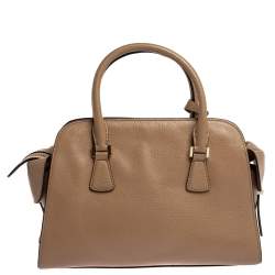 Pre Owned Michael Michael Kors Khaki Leather Medium Harper Satchel 