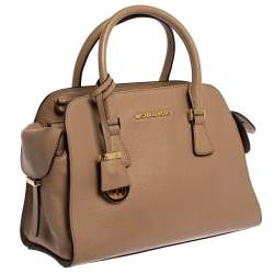 Pre Owned Michael Michael Kors Khaki Leather Medium Harper Satchel 