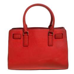 Michael Michael Kors Red Leather Medium Hamilton Tote