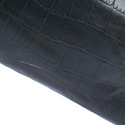 مملوكة مسبقًا Michael Michael Kors Grey Croc Embossed Leather Large Hamilton North South Tote