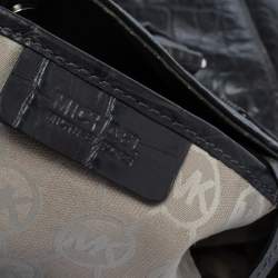 مملوكة مسبقًا Michael Michael Kors Grey Croc Embossed Leather Large Hamilton North South Tote