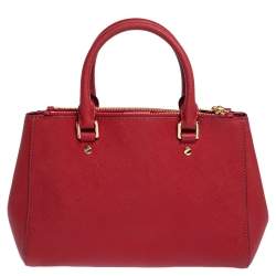 Pre Owned Michael Michael Kors Red Leather Sutton Tote