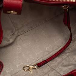 Pre Owned Michael Michael Kors Red Leather Sutton Tote
