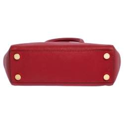 Pre Owned Michael Michael Kors Red Leather Sutton Tote