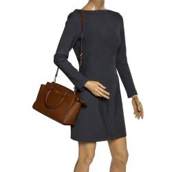 Pre Owned MICHAEL Michael Kors Brown Leather Medium Selma Satchel