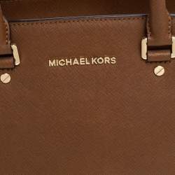 Pre Owned MICHAEL Michael Kors Brown Leather Medium Selma Satchel