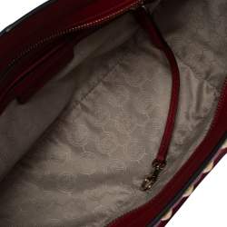 Pre Owned MICHAEL Michael Kors Red Leather Medium Selma Satchel