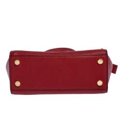 Pre Owned MICHAEL Michael Kors Red Leather Medium Selma Satchel