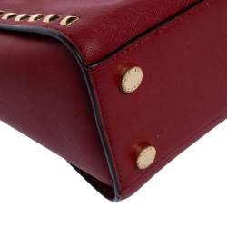 Pre Owned MICHAEL Michael Kors Red Leather Medium Selma Satchel