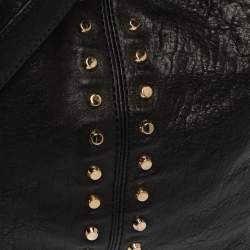 Pre Owned Michael Michael Kors Black Leather Studded Uptown Astor Hobo