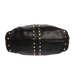 Pre Owned Michael Michael Kors Black Leather Studded Uptown Astor Hobo