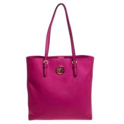 Pre Owned حقيبة يد مايكل مايكل كورس "جيت سيت" كبيرة جلد فوشيا