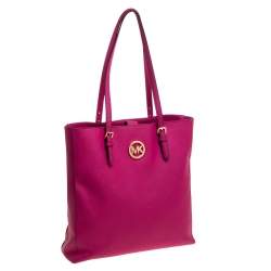 Pre Owned حقيبة يد مايكل مايكل كورس "جيت سيت" كبيرة جلد فوشيا