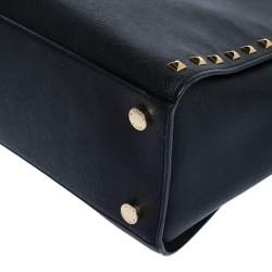 Pre Owned MICHAEL Michael Kors Black Leather Medium Selma Studded Tote