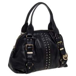 Pre Owned حقيبة مايكل مايكل كورس "بيدفورد" ساتشيل مرصعة جلد أسود