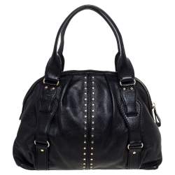 Pre Owned حقيبة مايكل مايكل كورس "بيدفورد" ساتشيل مرصعة جلد أسود