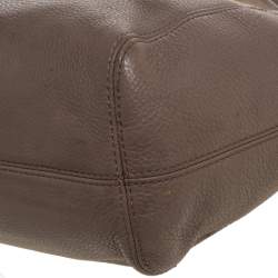Pre Owned Michael Michael Kors Beige Leather Jet Set Chain Hobo