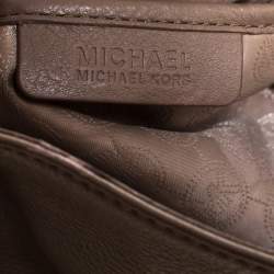 Pre Owned Michael Michael Kors Beige Leather Jet Set Chain Hobo