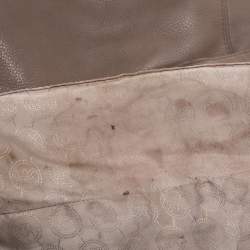 Pre Owned Michael Michael Kors Beige Leather Jet Set Chain Hobo