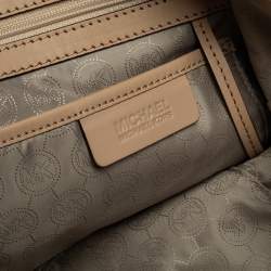 Pre Owned Michael Kors Beige/Black Snakeskin Effect Leather Jet Set Tote