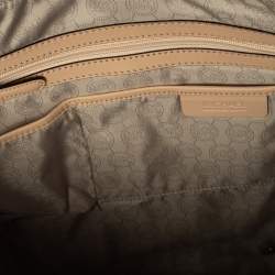 Pre Owned Michael Kors Beige/Black Snakeskin Effect Leather Jet Set Tote