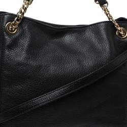 Pre Owned حقيبة كتف مايكل مايكل كورس سلسلة جلد أسود