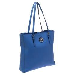 Pre Owned حقيبة يد مايكل مايكل كورس "جيت سيت ترافيل" كبيرة جلد أزرق