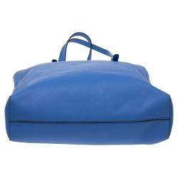 Pre Owned حقيبة يد مايكل مايكل كورس "جيت سيت ترافيل" كبيرة جلد أزرق