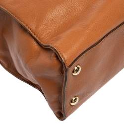 Pre Owned MICHAEL Michael Kors Brown Leather Large Hamilton North South Tote