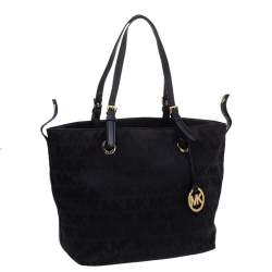 Pre Owned MICHAEL Michael Kors Black Signature Canvas Travel Tote