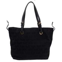 Pre Owned MICHAEL Michael Kors Black Signature Canvas Travel Tote