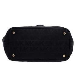 Pre Owned MICHAEL Michael Kors Black Signature Canvas Travel Tote