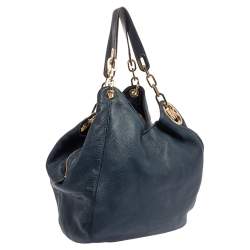 Pre Owned حقيبة هوبو مايكل كورس "ليلي" جلد أزرق كحلي