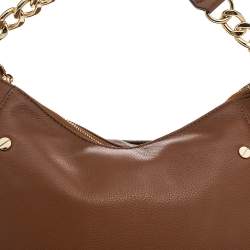 Pre Owned MICHAEL Michael Kors Tan Leather Charm Tassel Hobo