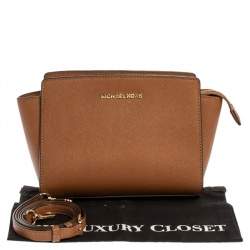 Pre Owned MICHAEL Michael Kors Brown Leather Medium Selma Crossbody Bag 