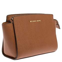 Pre Owned MICHAEL Michael Kors Brown Leather Medium Selma Crossbody Bag 