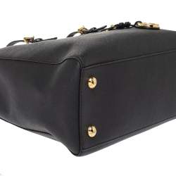 Pre Owned Michael Michael Kors Black Leather Jet Set Tote 