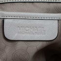 Pre Owned Michael Michael Kors Cream Leather Grayson Grommet Satchel
