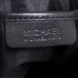 Pre Owned MICHAEL Michael Kors Black Mesh and Leather Frankie Drawstring Shoulder Bag