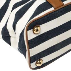 Pre Owned Michael Kors Tri Color Canvas and Leather Striped Tote