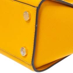 Pre Owned MICHAEL Michael Kors Mustard Leather Medium Selma Satchel