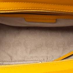 Pre Owned MICHAEL Michael Kors Mustard Leather Medium Selma Satchel