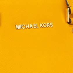 Pre Owned MICHAEL Michael Kors Mustard Leather Medium Selma Satchel