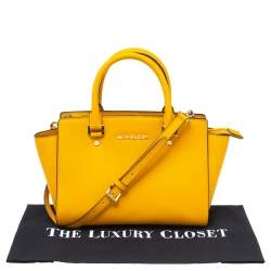 Pre Owned MICHAEL Michael Kors Mustard Leather Medium Selma Satchel