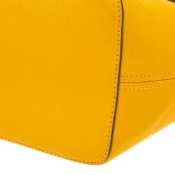 Pre Owned MICHAEL Michael Kors Mustard Leather Jet Set Travel Tote