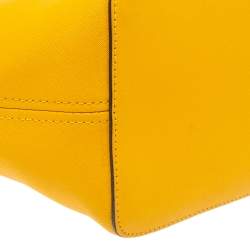 Pre Owned MICHAEL Michael Kors Mustard Leather Jet Set Travel Tote