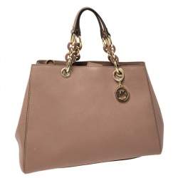 Pre Owned Michael Michael Kors Old Rose Leather Sofia Tote
