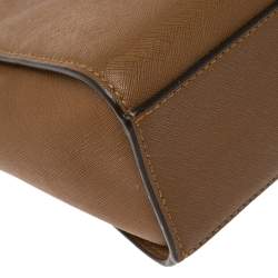 Pre Owned MICHAEL Michael Kors Tan Leather Medium Selma Crossbody Bag