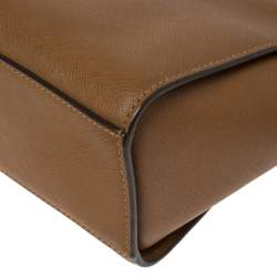 Pre Owned MICHAEL Michael Kors Tan Leather Medium Selma Crossbody Bag