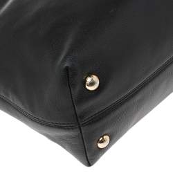 Pre Owned MICHAEL Micheal Kors Black Leather Jet Set Chain Tote